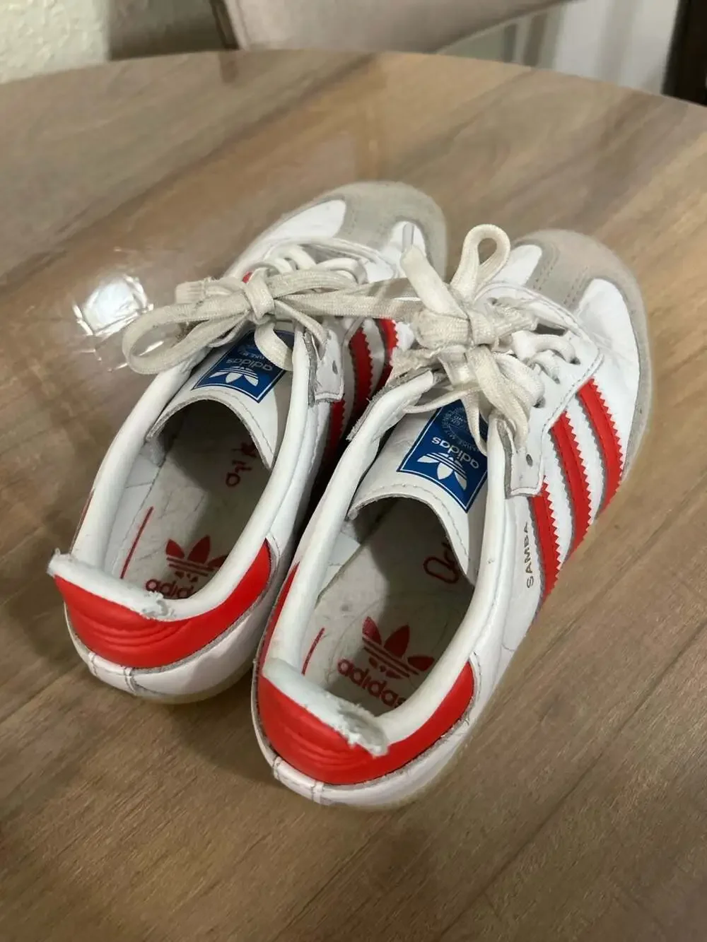 Adidas Originals Samba OG White and Collegiate Red Youth Sneakers